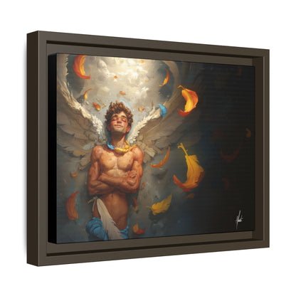 The Warm Light - Male Angel Half-Nude Matte Canvas Framed | Wall Art