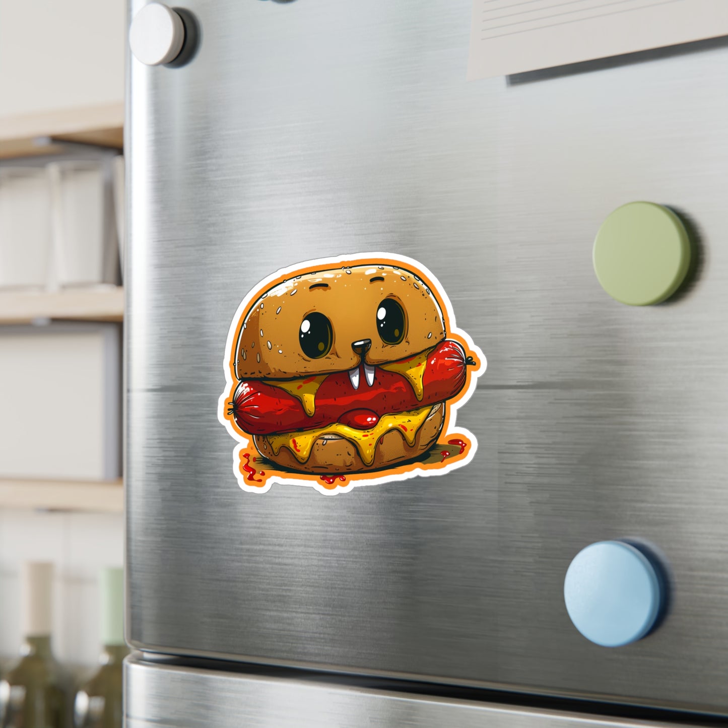 Vampire Hotdog Cheeseburger Kiss-Cut Vinyl Decals | Foodie Gothic Sticker