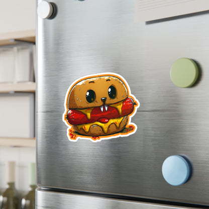 Vampire Hotdog Cheeseburger Kiss-Cut Vinyl Decals | Foodie Gothic Sticker