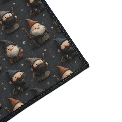 Nordic Gnome Pattern Heavy Duty Floor Mat | Cute Woodland Elf Doormat