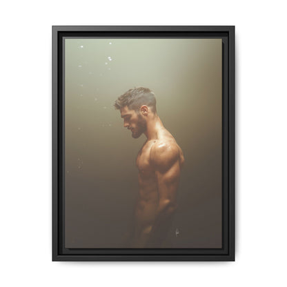 The Steam Room 1 - Framed Matte Canvas Print