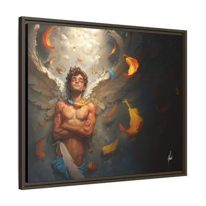 The Warm Light - Male Angel Half-Nude Matte Canvas Framed | Wall Art