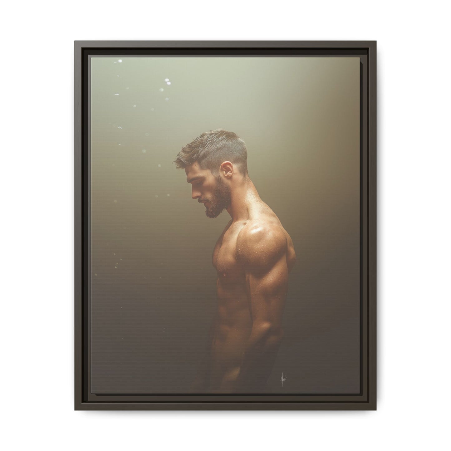 The Steam Room 1 - Framed Matte Canvas Print