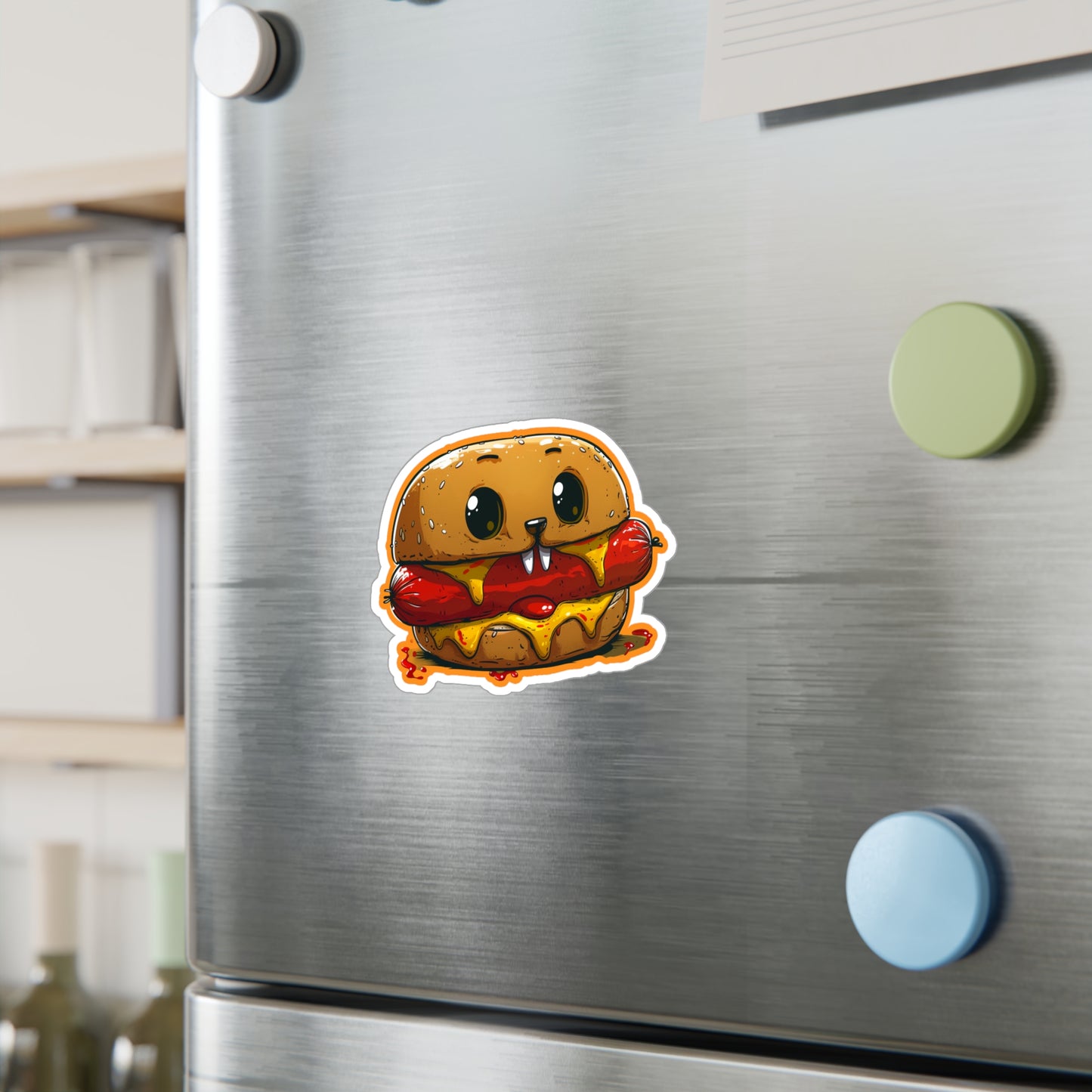 Vampire Hotdog Cheeseburger Kiss-Cut Vinyl Decals | Foodie Gothic Sticker