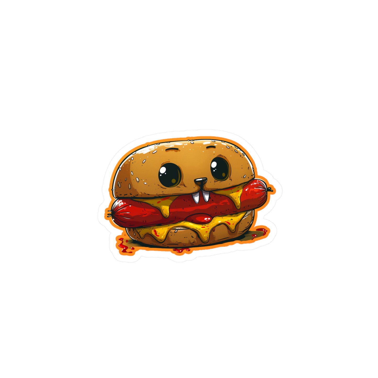 Vampire Hotdog Cheeseburger Kiss-Cut Vinyl Decals | Foodie Gothic Sticker