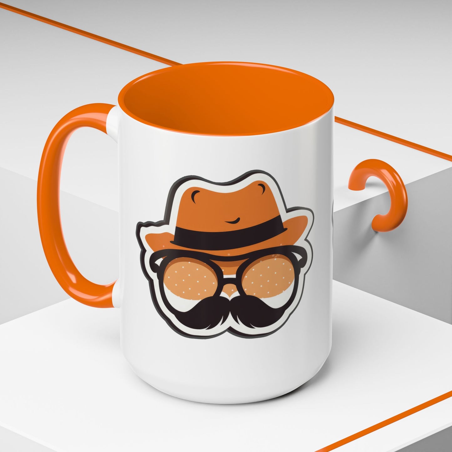 Retro Mustache Man Coffee Mug – Accent 11/15oz