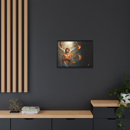 The Warm Light - Male Angel Half-Nude Matte Canvas Framed | Wall Art