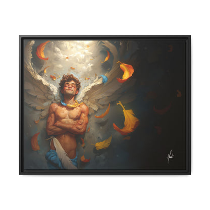 The Warm Light - Male Angel Half-Nude Matte Canvas Framed | Wall Art