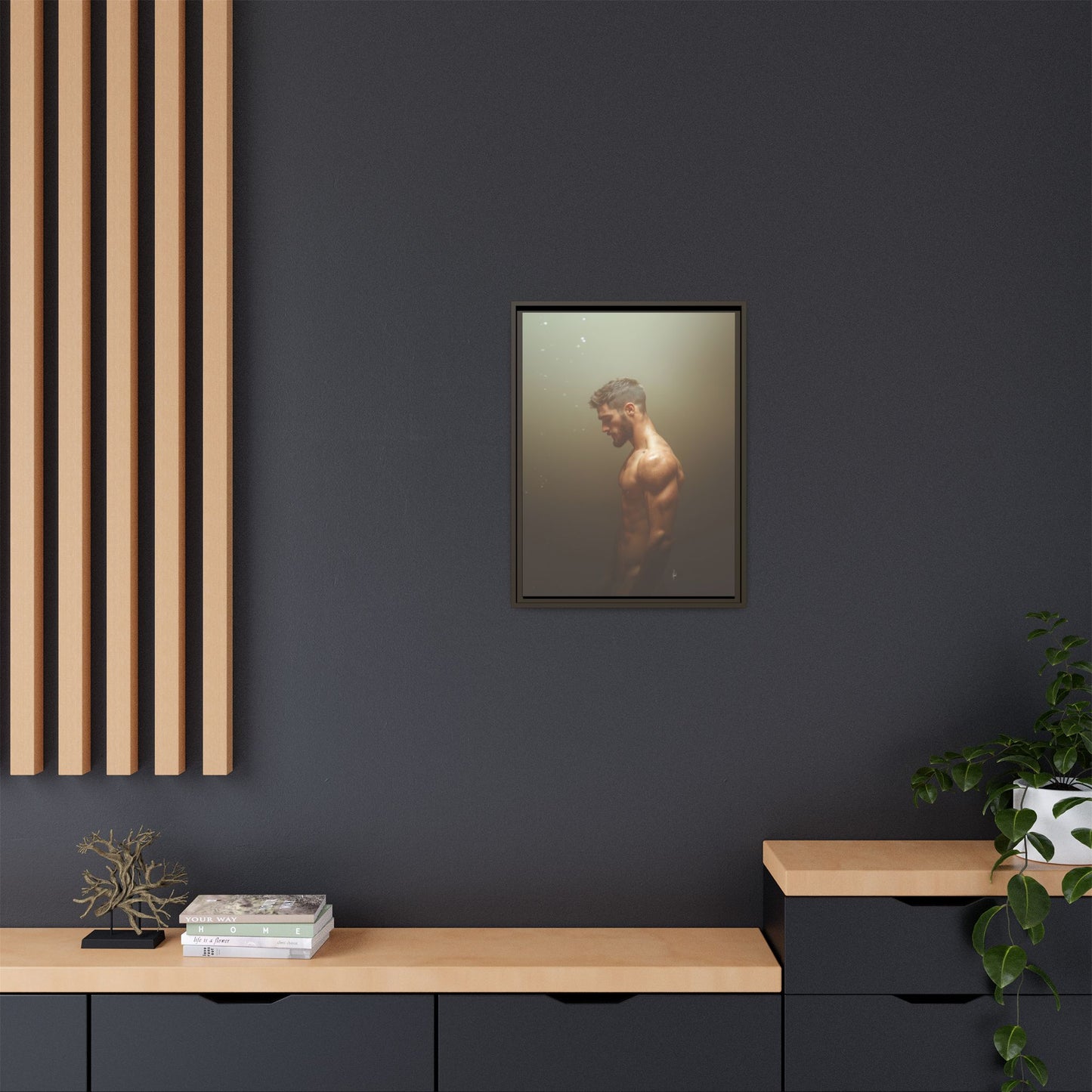 The Steam Room 1 - Framed Matte Canvas Print