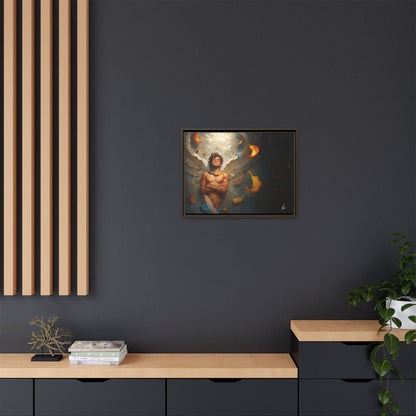 The Warm Light - Male Angel Half-Nude Matte Canvas Framed | Wall Art
