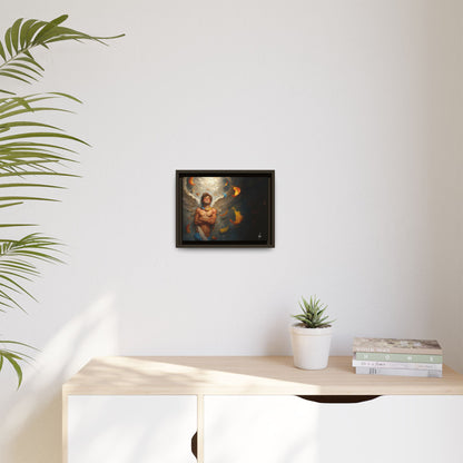 The Warm Light - Male Angel Half-Nude Matte Canvas Framed | Wall Art