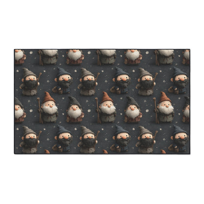 Nordic Gnome Pattern Heavy Duty Floor Mat | Cute Woodland Elf Doormat