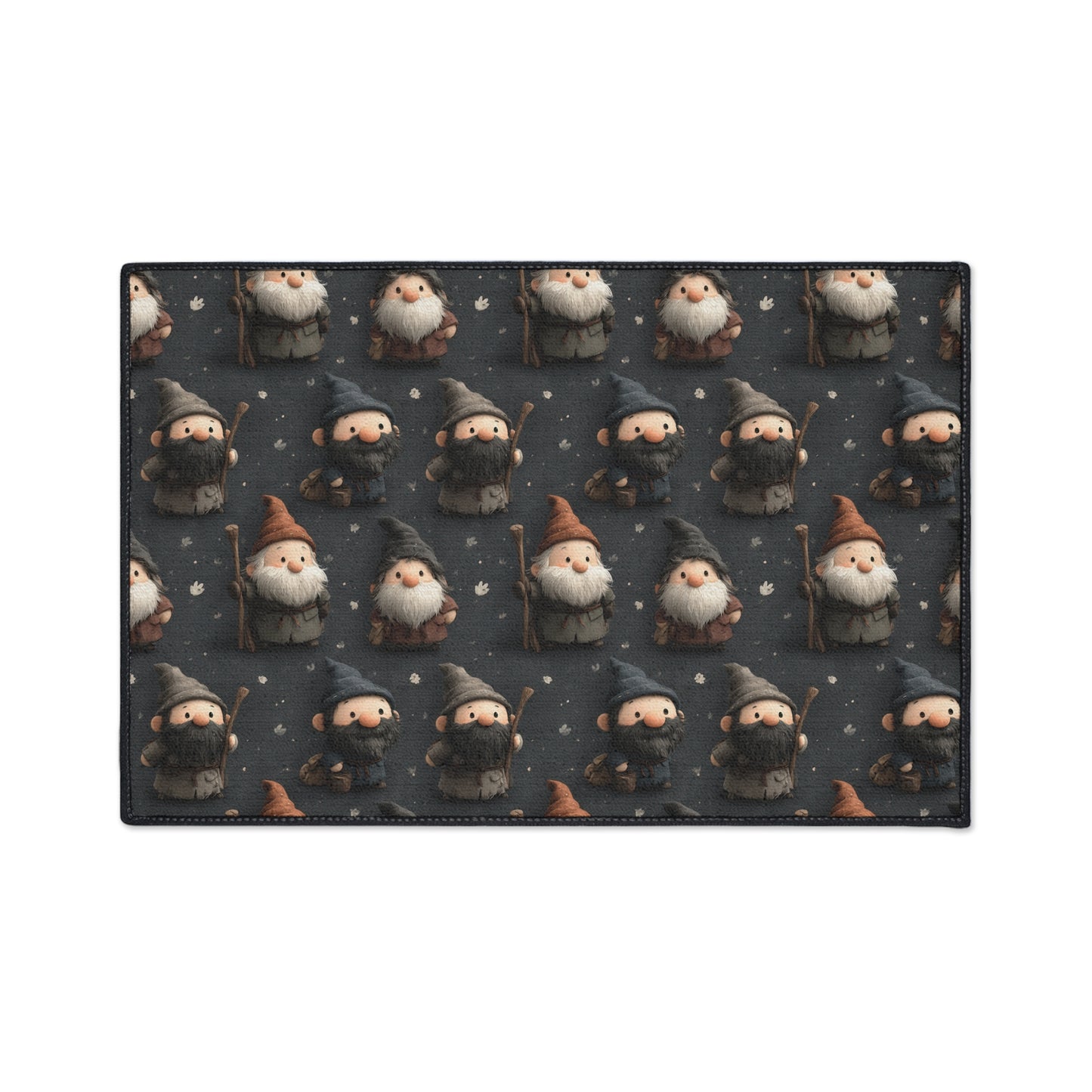 Nordic Gnome Pattern Heavy Duty Floor Mat | Cute Woodland Elf Doormat