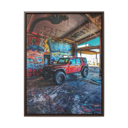 Old Gas Station Garage 1  -  Gallery Canvas Wraps, Vertical Frame