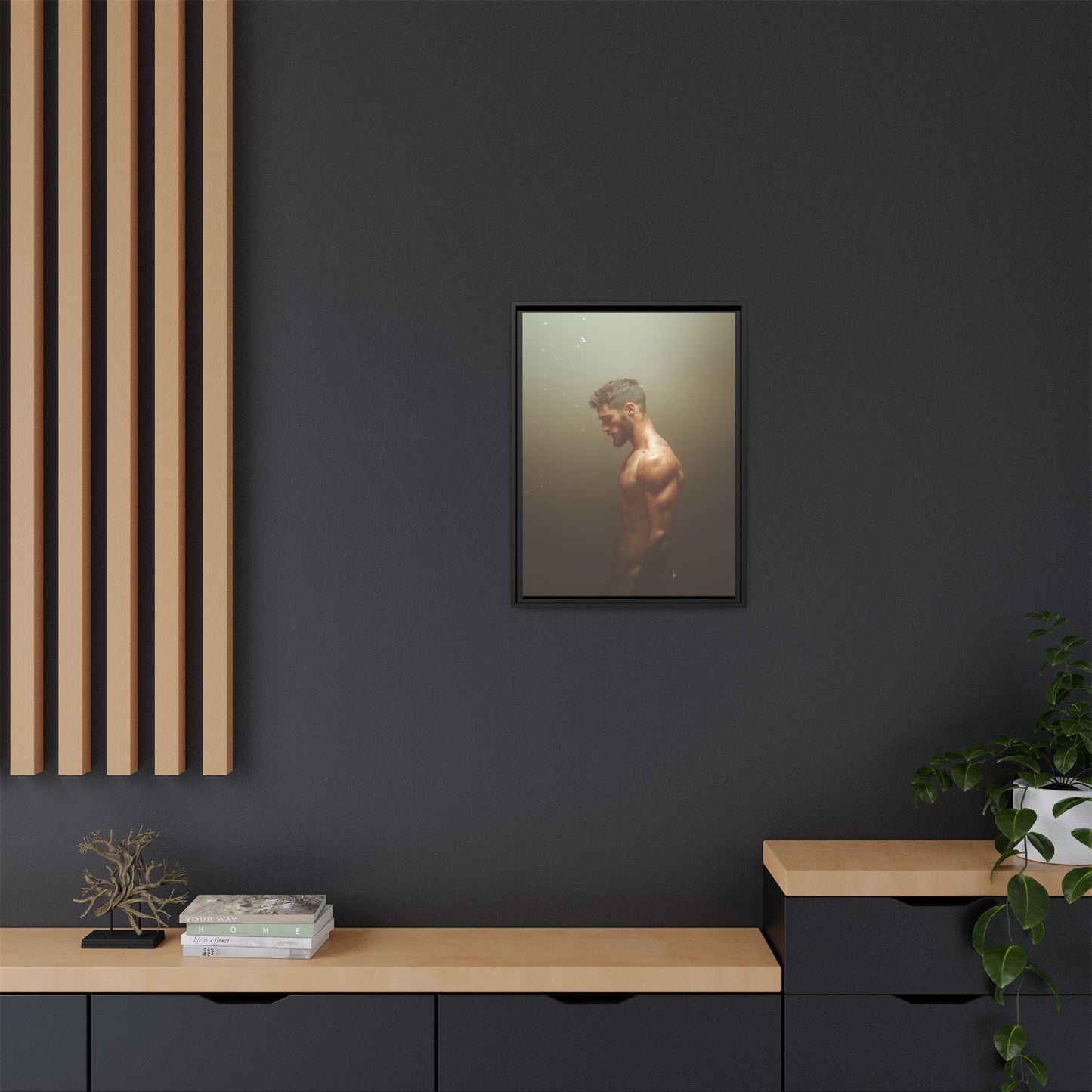 The Steam Room 1 - Framed Matte Canvas Print