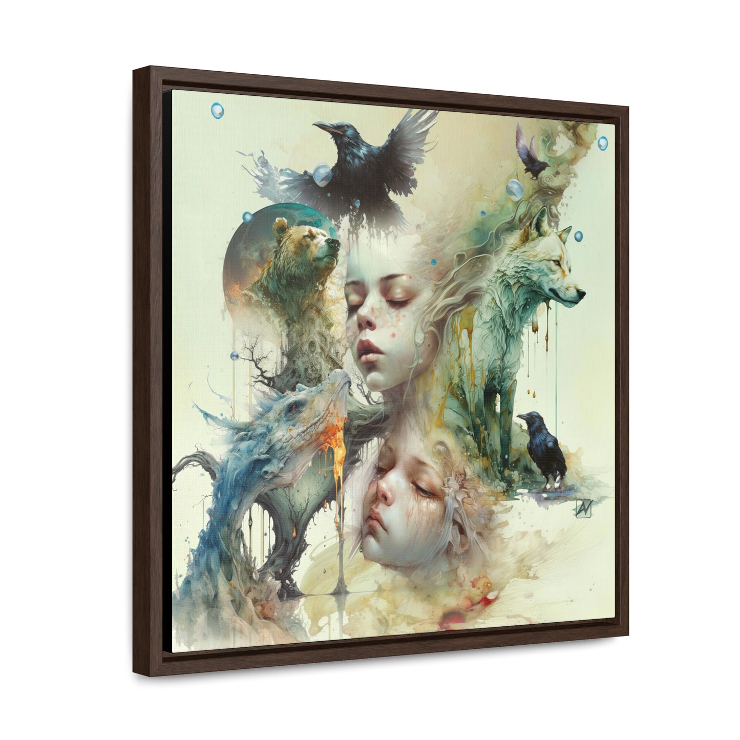 The Twins -  Gallery Canvas Wraps, Square Frame