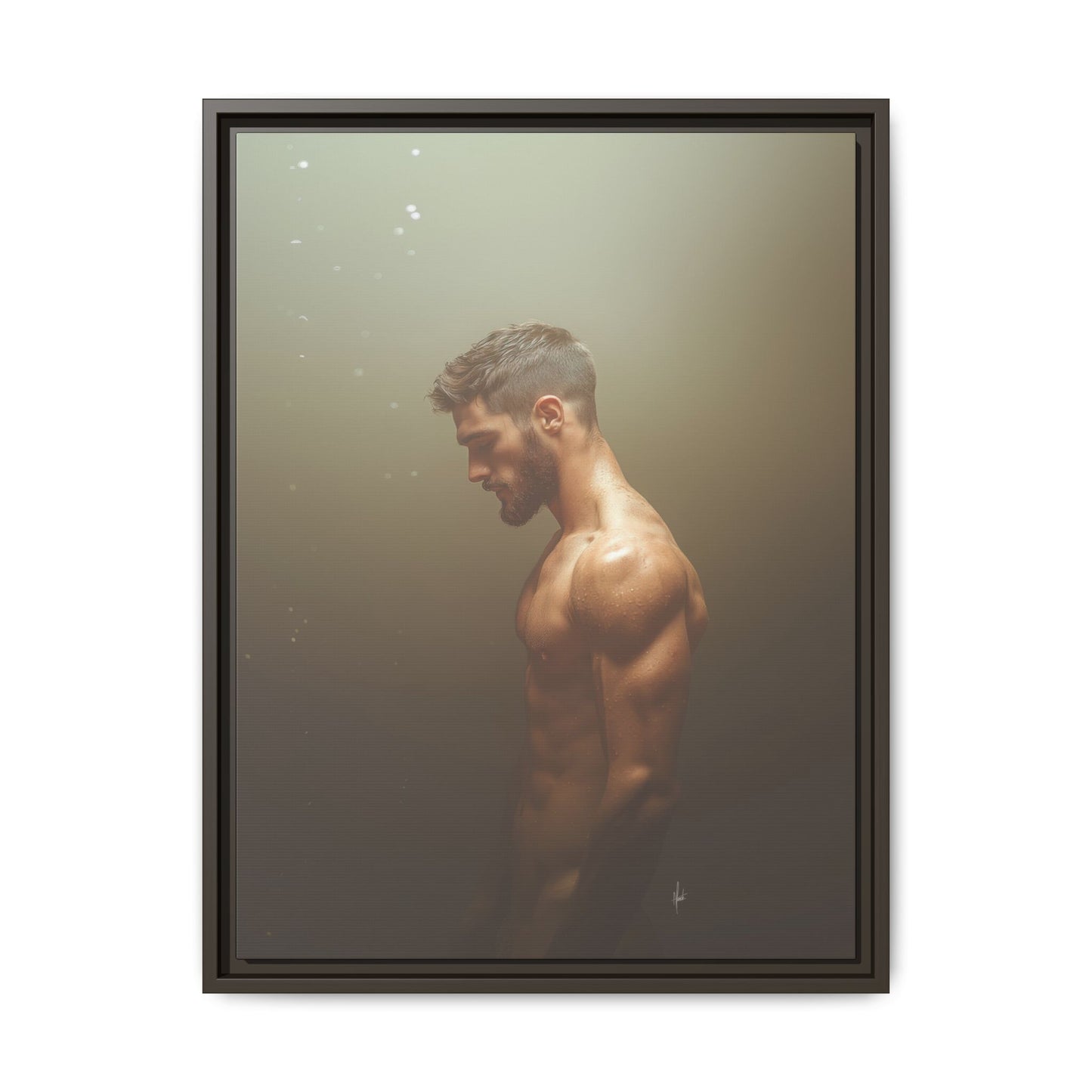 The Steam Room 1 - Framed Matte Canvas Print