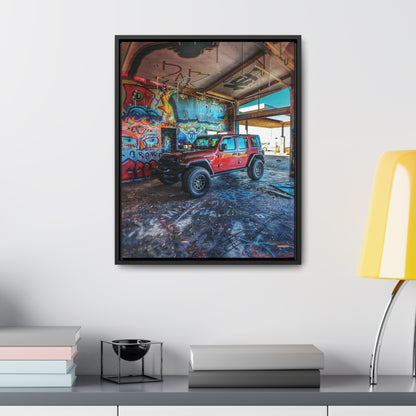 Old Gas Station Garage 1  -  Gallery Canvas Wraps, Vertical Frame