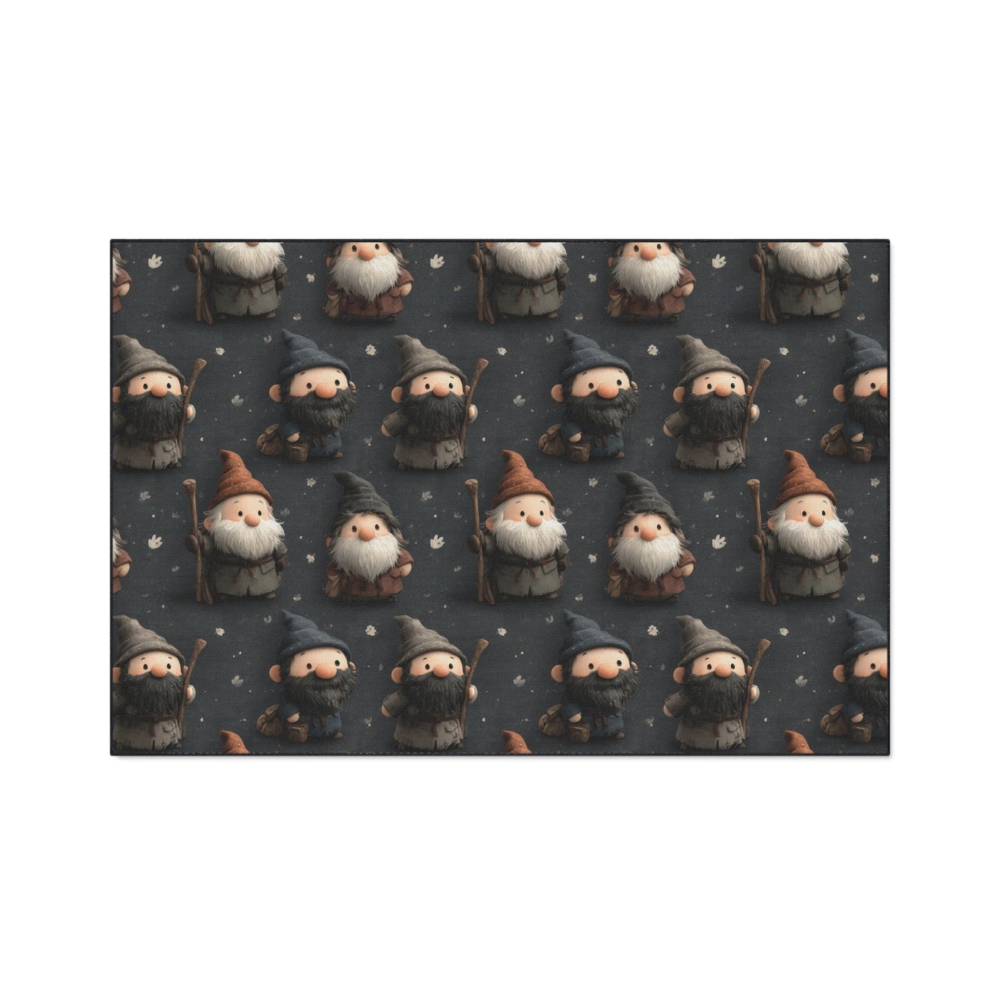 Nordic Gnome Pattern Heavy Duty Floor Mat | Cute Woodland Elf Doormat