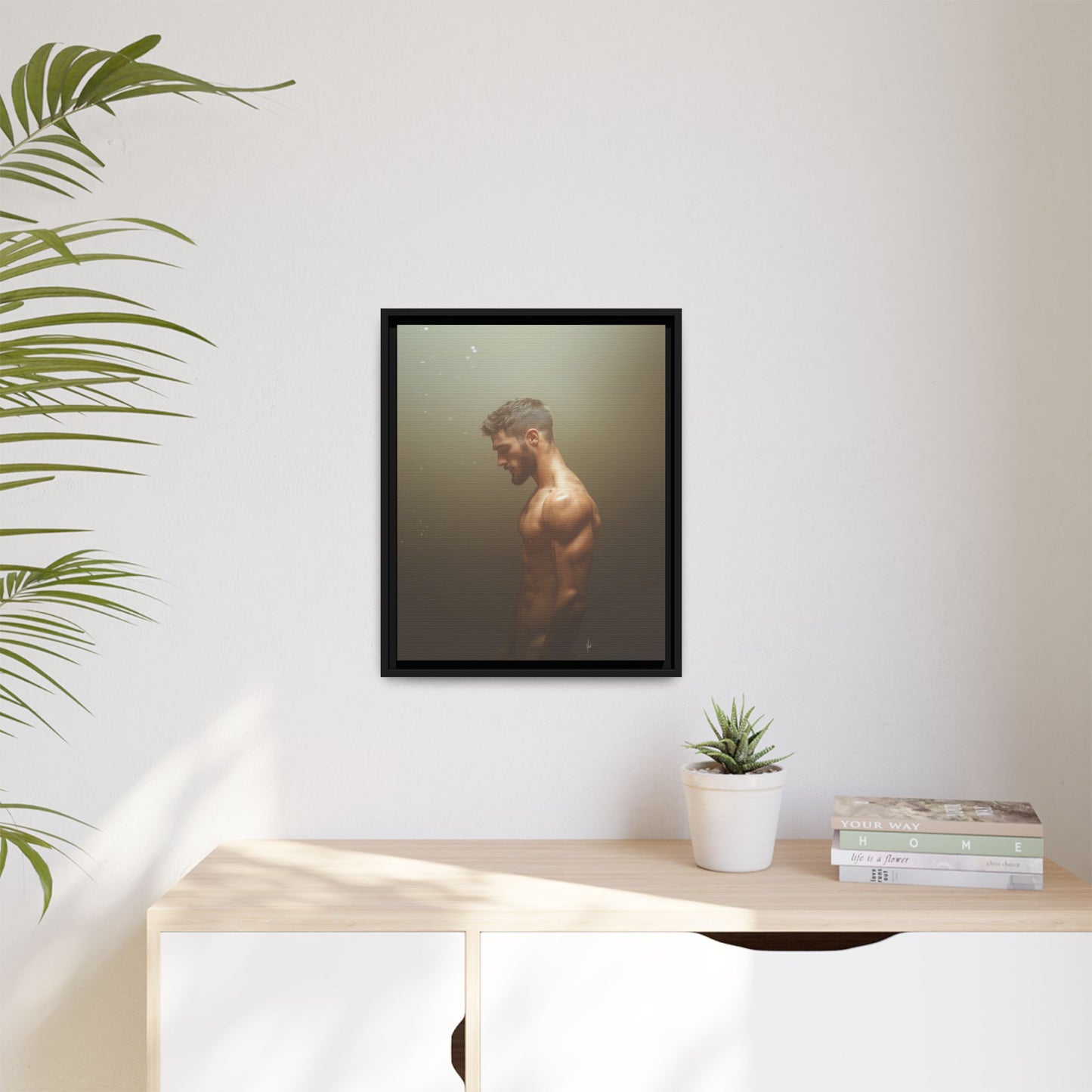 The Steam Room 1 - Framed Matte Canvas Print