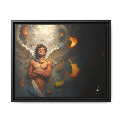 The Warm Light - Male Angel Half-Nude Matte Canvas Framed | Wall Art