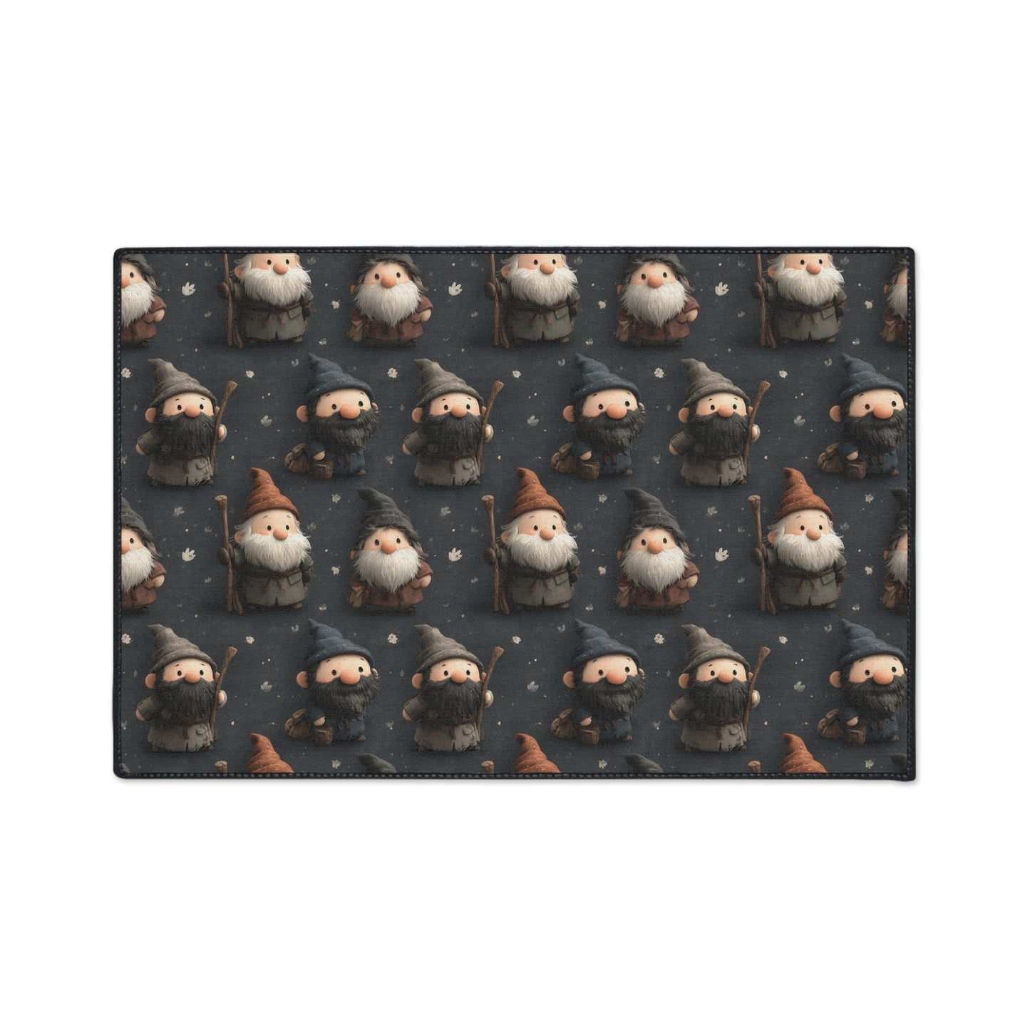 Nordic Gnome Pattern Heavy Duty Floor Mat | Cute Woodland Elf Doormat