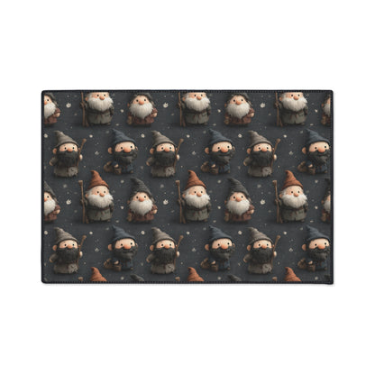 Nordic Gnome Pattern Heavy Duty Floor Mat | Cute Woodland Elf Doormat