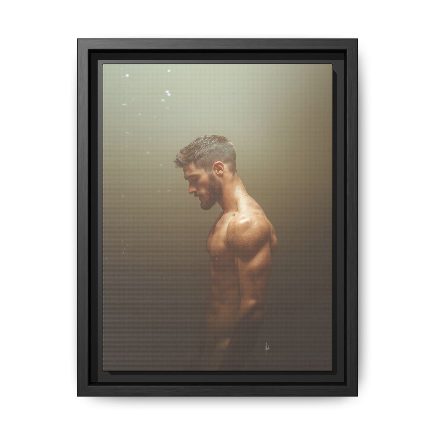 The Steam Room 1 - Framed Matte Canvas Print