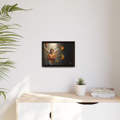 The Warm Light - Male Angel Half-Nude Matte Canvas Framed | Wall Art