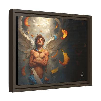 The Warm Light - Male Angel Half-Nude Matte Canvas Framed | Wall Art