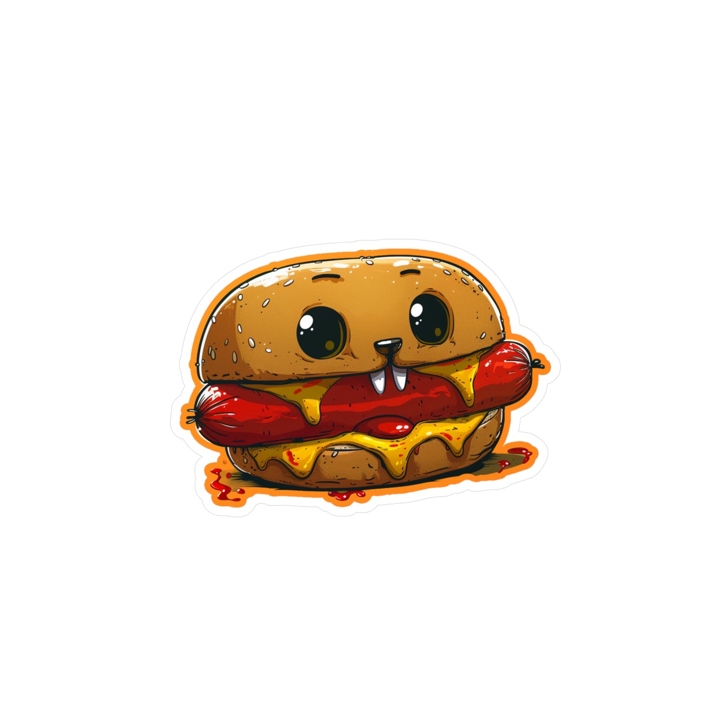 Vampire Hotdog Cheeseburger Kiss-Cut Vinyl Decals | Foodie Gothic Sticker
