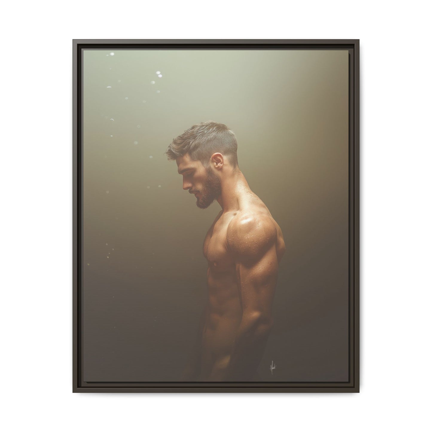The Steam Room 1 - Framed Matte Canvas Print