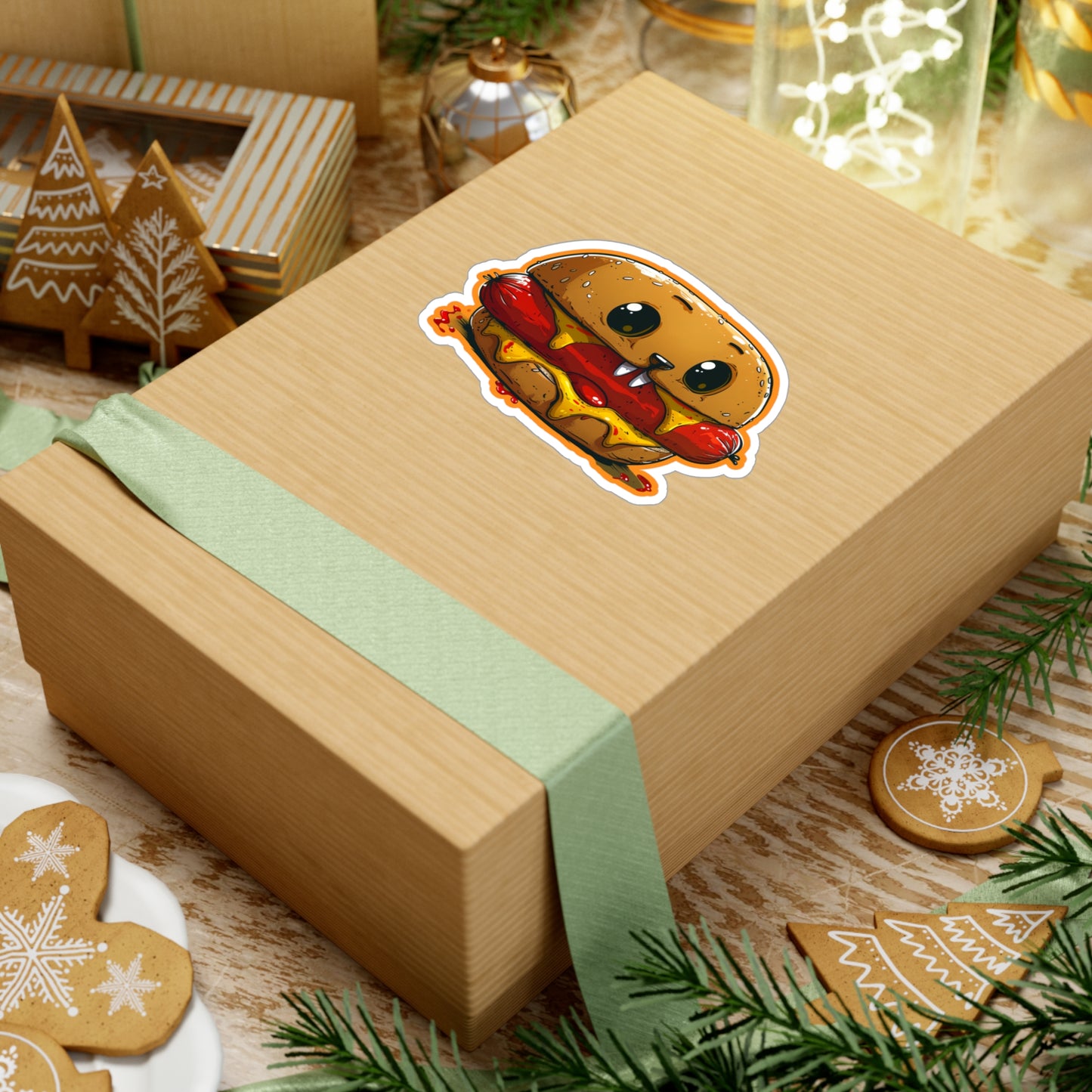 Vampire Hotdog Cheeseburger Kiss-Cut Vinyl Decals | Foodie Gothic Sticker