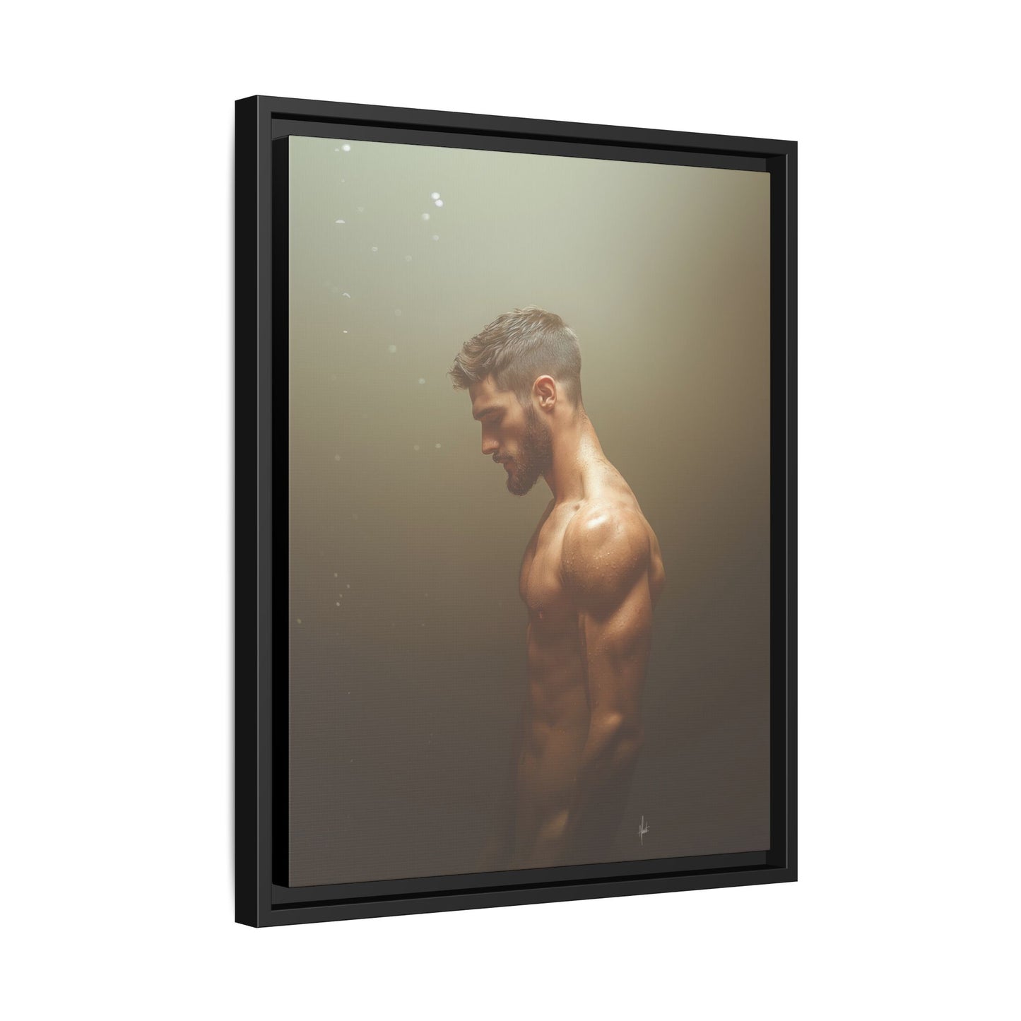 The Steam Room 1 - Framed Matte Canvas Print