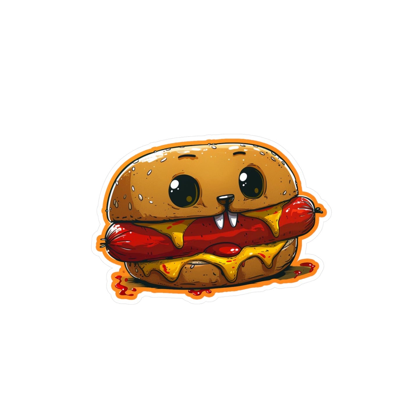 Vampire Hotdog Cheeseburger Kiss-Cut Vinyl Decals | Foodie Gothic Sticker