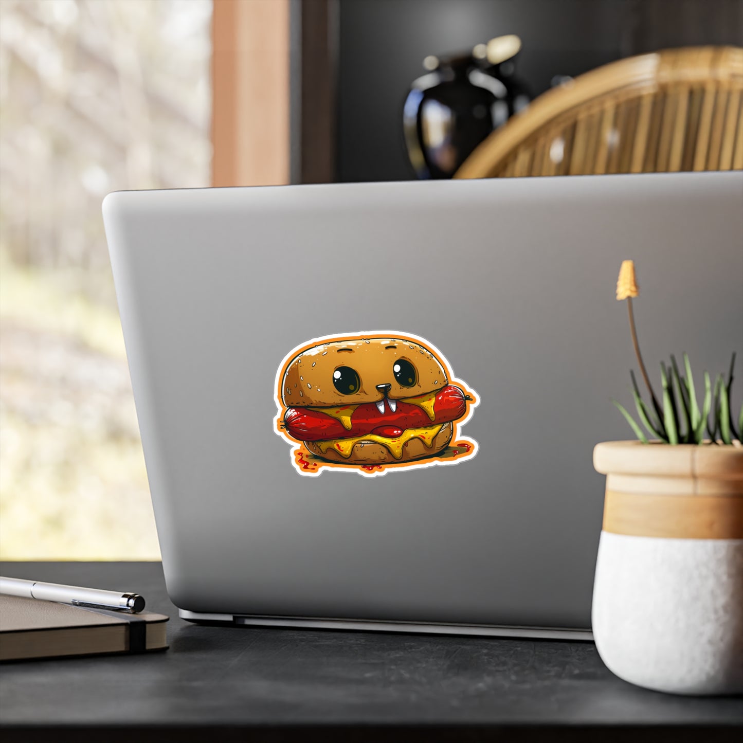 Vampire Hotdog Cheeseburger Kiss-Cut Vinyl Decals | Foodie Gothic Sticker