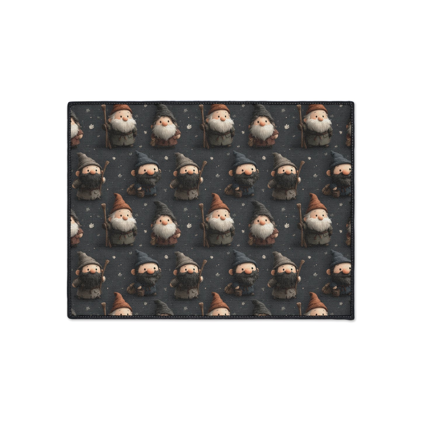 Nordic Gnome Pattern Heavy Duty Floor Mat | Cute Woodland Elf Doormat