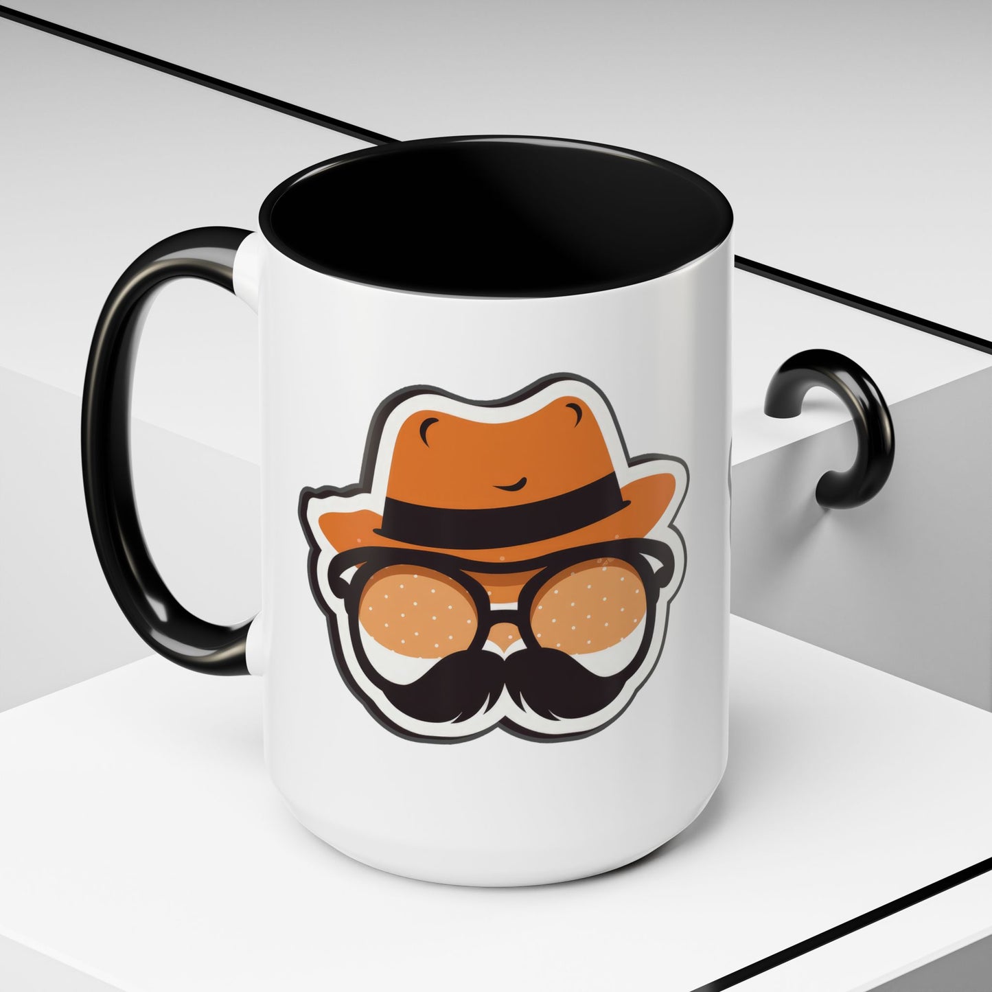 Retro Mustache Man Coffee Mug – Accent 11/15oz