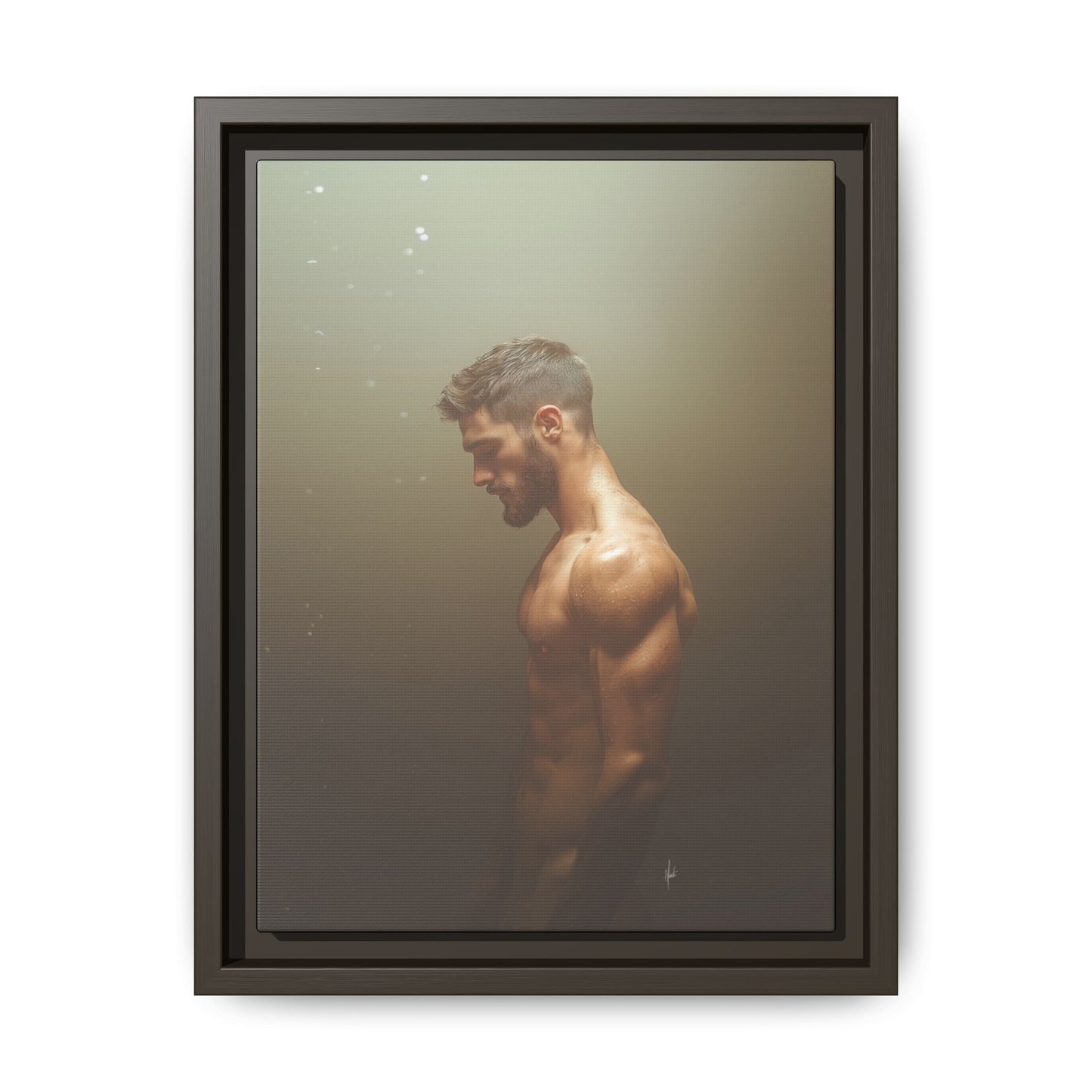 The Steam Room 1 - Framed Matte Canvas Print