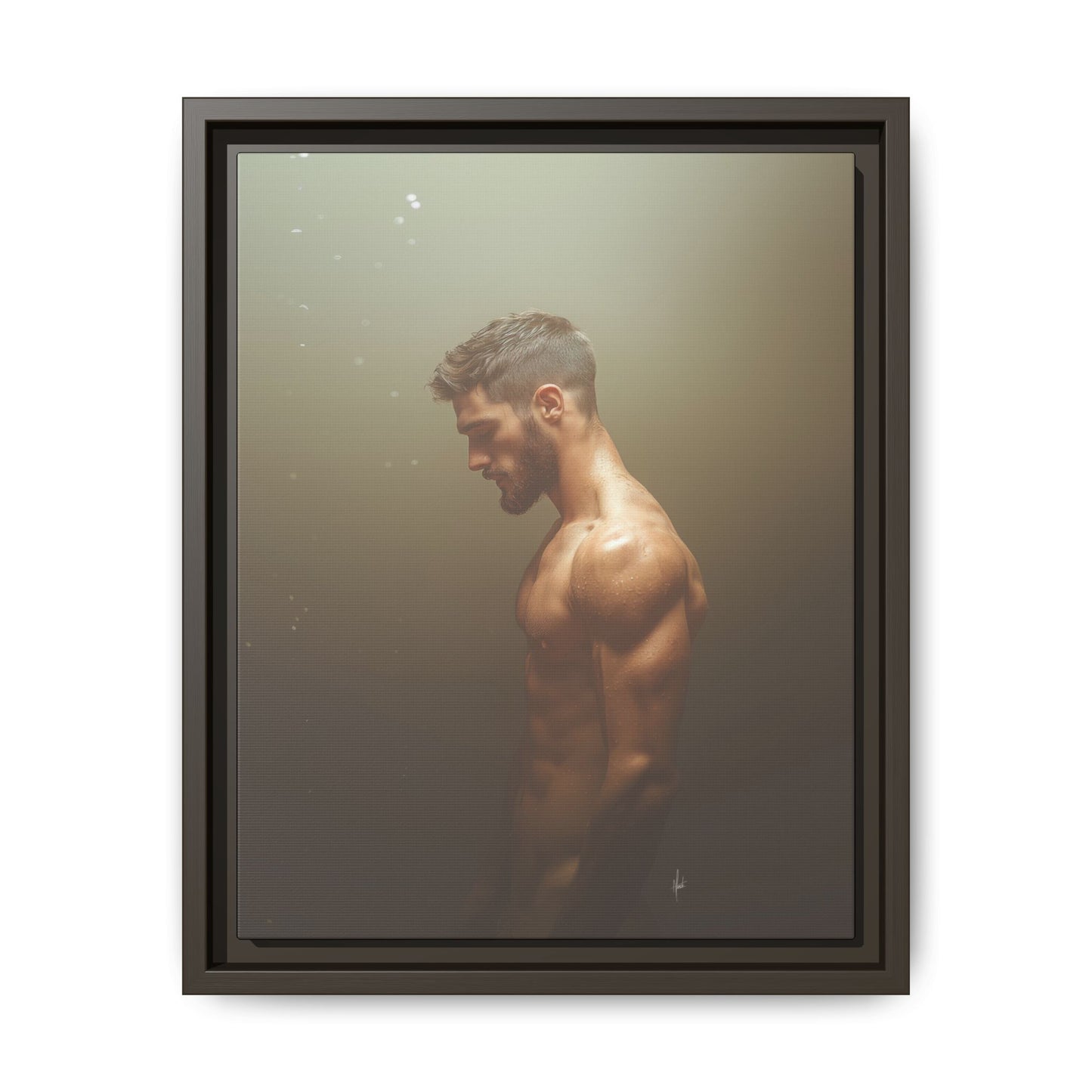 The Steam Room 1 - Framed Matte Canvas Print