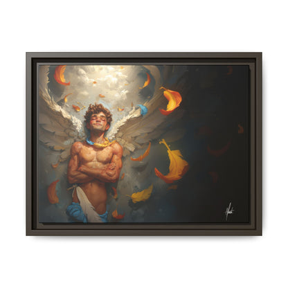 The Warm Light - Male Angel Half-Nude Matte Canvas Framed | Wall Art