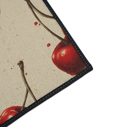 Vintage Cherry Pattern Floor Mat | Non-Slip Heavy Duty Rug