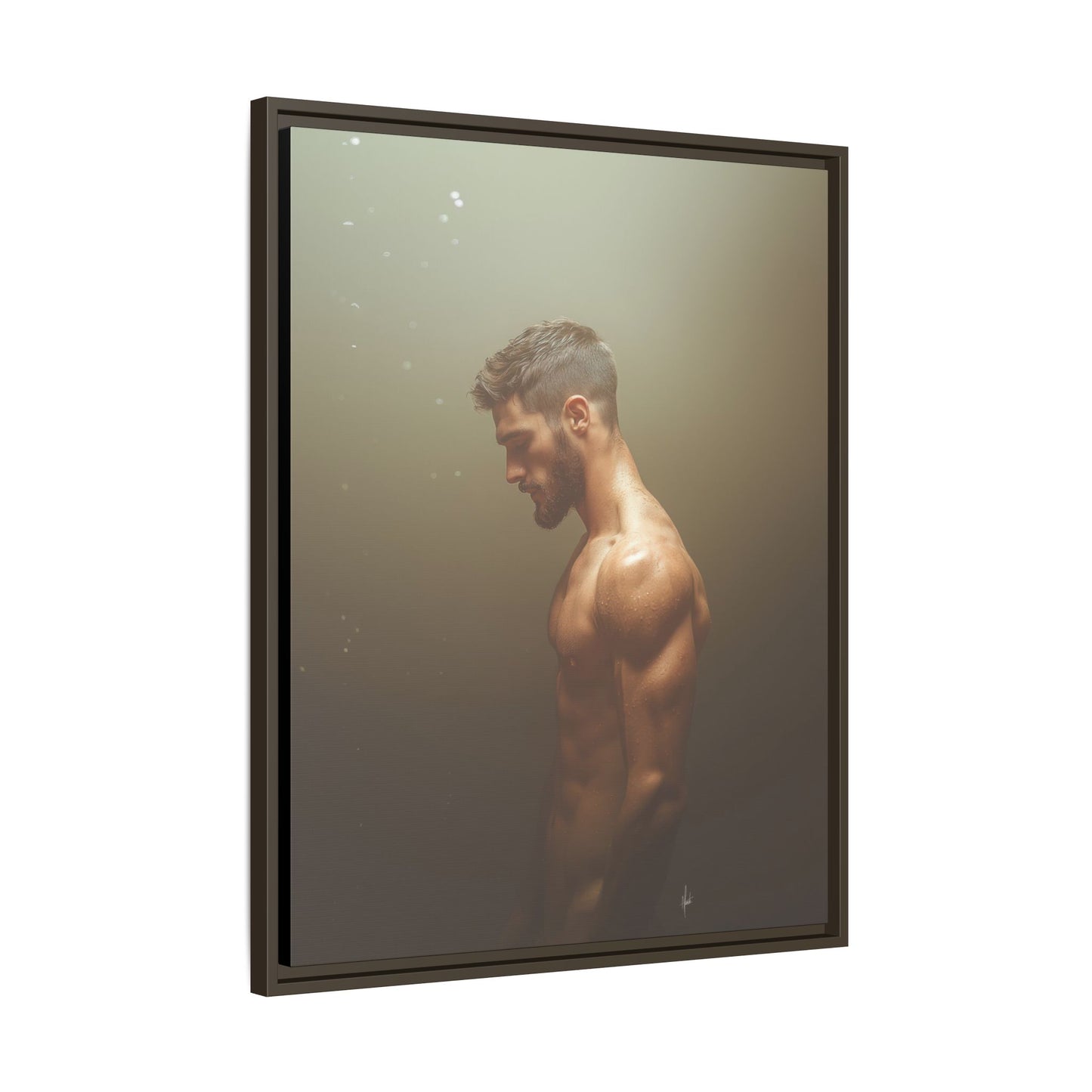 The Steam Room 1 - Framed Matte Canvas Print