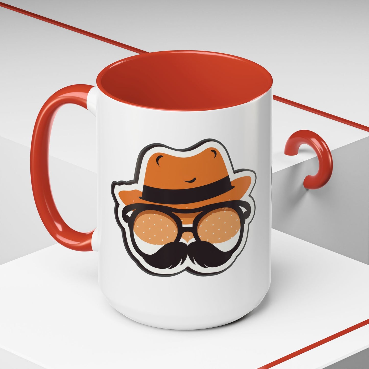 Retro Mustache Man Coffee Mug – Accent 11/15oz