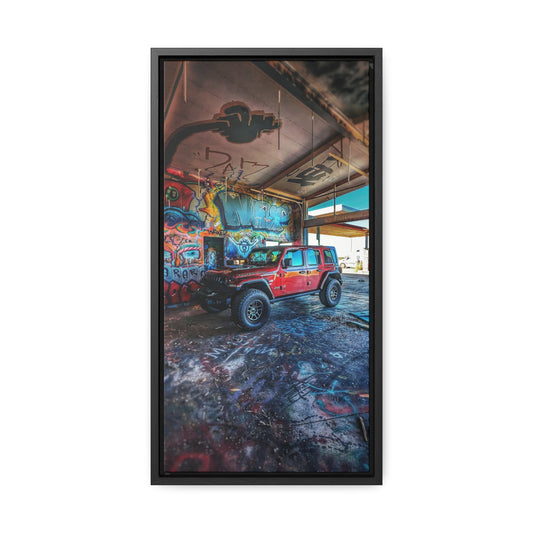 Old Gas Station Garage 1  -  Gallery Canvas Wraps, Vertical Frame