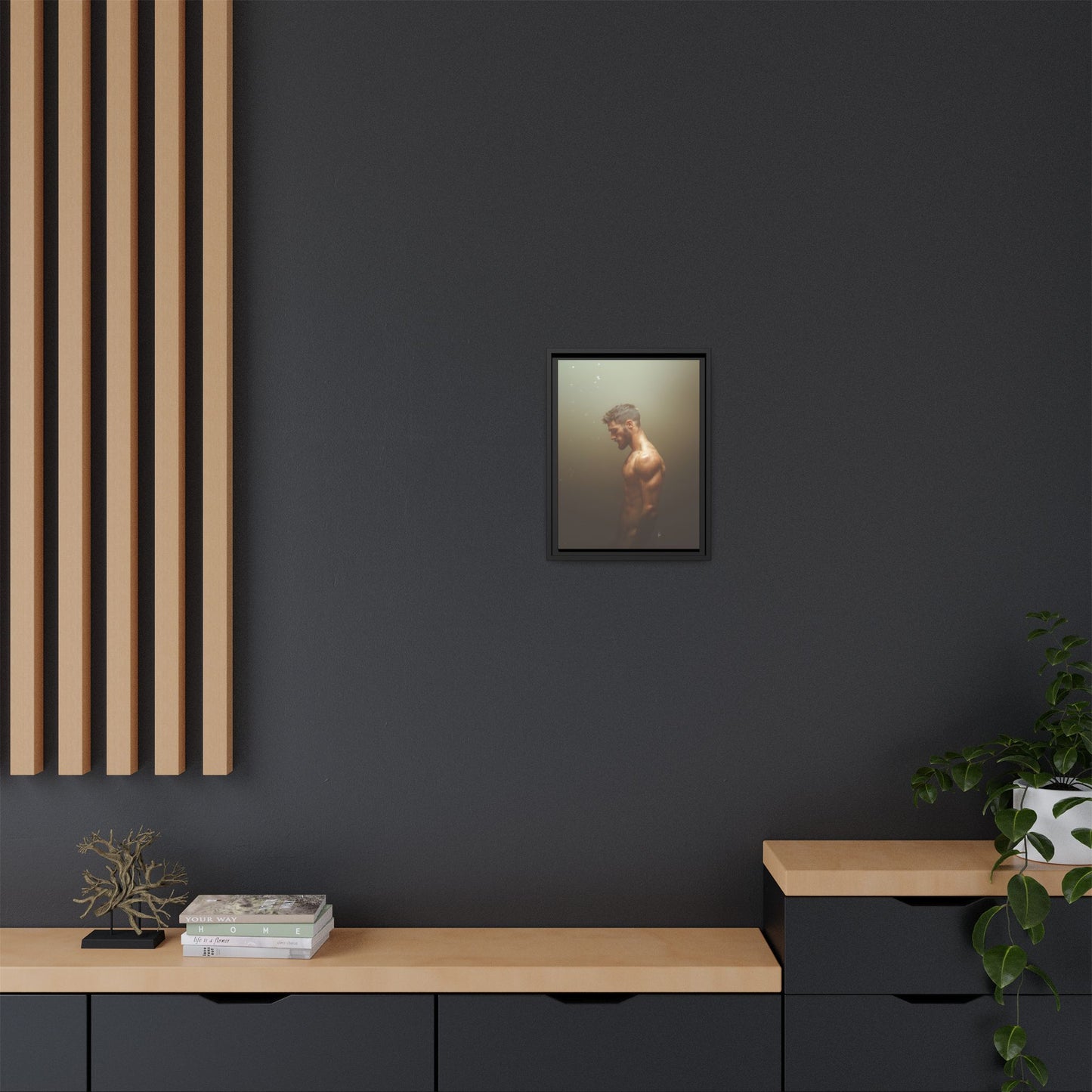 The Steam Room 1 - Framed Matte Canvas Print