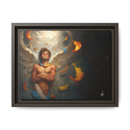 The Warm Light - Male Angel Half-Nude Matte Canvas Framed | Wall Art