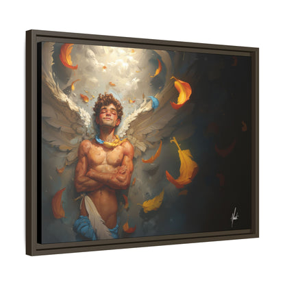 The Warm Light - Male Angel Half-Nude Matte Canvas Framed | Wall Art