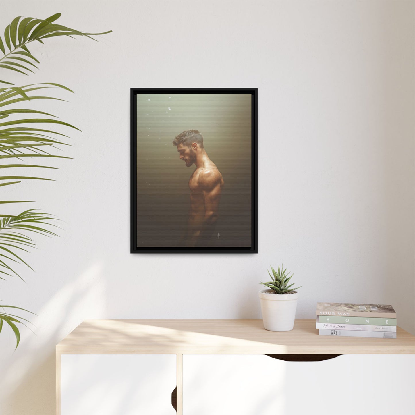 The Steam Room 1 - Framed Matte Canvas Print