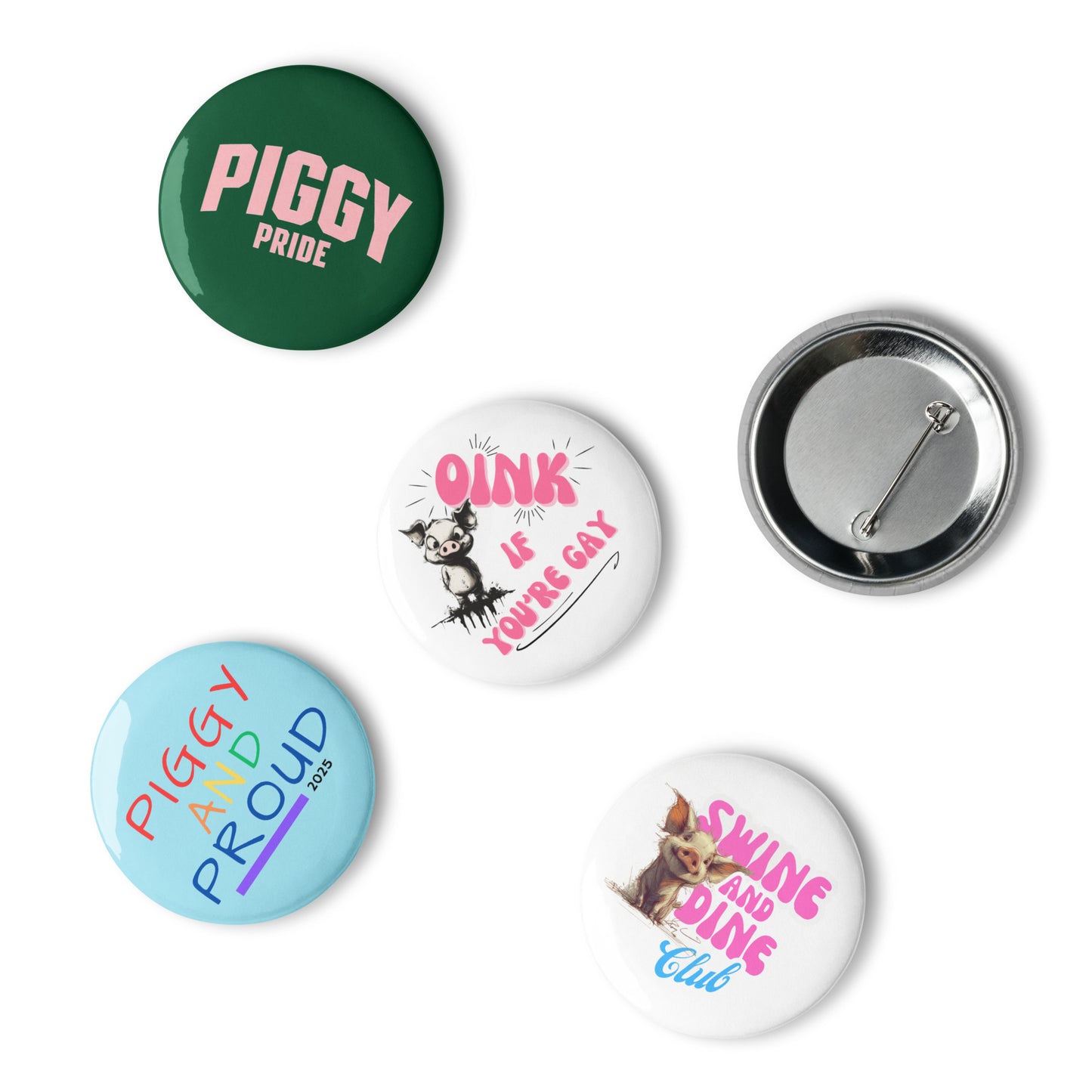 Set of Gay Pig button pins